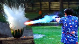 Shooting Watermelons with Exploding Sodium Bullets [upl. by Simon709]