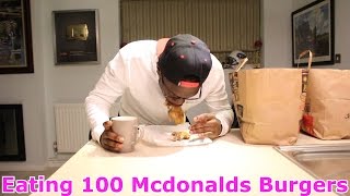 Eating 100 McDonalds Burgers [upl. by Aihsyla]