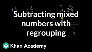 Subtracting mixed numbers with regrouping [upl. by Akenna]