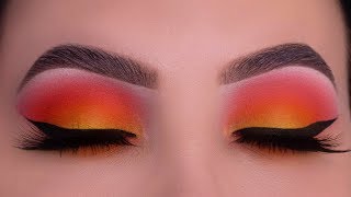 Orange amp Yellow Fall Makeup  USING ONLY 2 EYESHADOWS [upl. by Mickey]