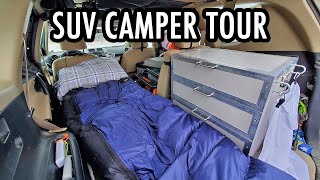 My SUV Camping Setup Full Tour of My Mini Camper Vanlife in an SUV [upl. by Solana]