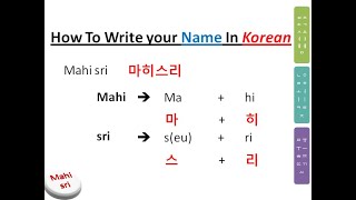 How to write your name in Korean [upl. by Aicenod]