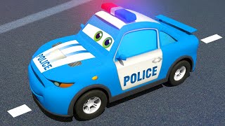 Blue Police Car amp Race Cars  Magic Hat  Motorville  3D Cars Cartoon for Kids [upl. by Basir]