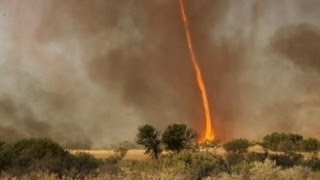 Tornado Engulfed by Fire Caught on Tape  Good Morning America  ABC News [upl. by Constancy]