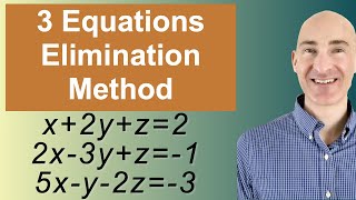 Solving Systems of 3 Equations Elimination [upl. by Lawson197]