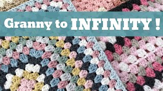 Easy Crochet Blanket Project  Infinity Granny Square  Infinity Granny Rectangle [upl. by Sayre422]