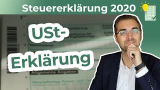 Steuererklärung 2020  USt Erklärung ausfüllen [upl. by Abate]