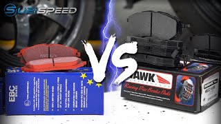 Brake Pad Showdown  EBC vs Hawk Brake Pads [upl. by Tonneson992]