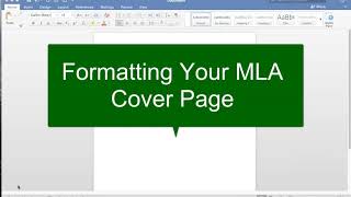 MLA Formatting Your Cover Page [upl. by Damali326]