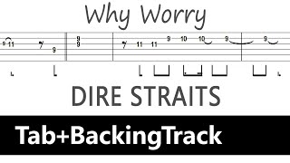 Dire Straits  Why Worry  Guitar TabBackingTrack [upl. by Lacie]