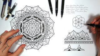 How to Draw a Beautiful Mandala  Step by Step Tutorial [upl. by Nnylatsyrc]