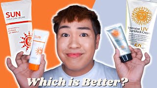 FOODAHOLIC SUN MULTI SUN CREAM VS 3W CLINIC INTENSIVE SUNBLOCK CREAM  COMPARISON VIDEO [upl. by Egide]