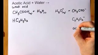 Acetic Acid  Water   acetate and hydronium ions [upl. by Yeliw197]