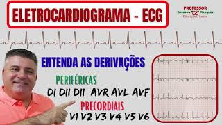 ELETROCARDIOGRAMA  DERIVAÇÕES PERIFÉRICAS E PRECORDIAIS [upl. by Dewhirst]