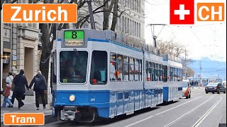 🇨🇭 ZURICH TRAMS  Zürich Straßenbahn 2022【4K】 [upl. by Tillie124]