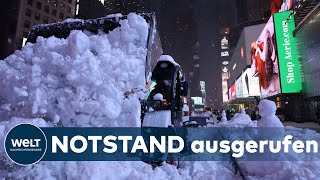 BLIZZARD TRIFFT NEW YORK Schneesturm tobt  Die amerikanische Urangst vor dem Schnee [upl. by Eanrahc]