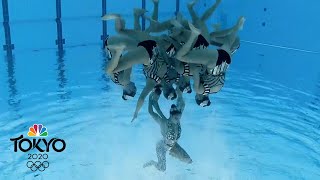 WILD underwater upsidedown view of artistic swimming  Tokyo Olympics  NBC Sports [upl. by Nanaek]