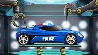 Police Car  Car Garage  Cartoon Car Remodel  Futuristic Vehicles For Kids [upl. by Ariet459]