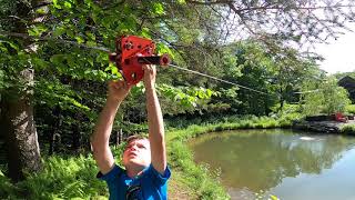 Backyard Zipline Tour  How to make a backyard zipline [upl. by Budwig]