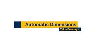 Tekla TekTalk  Automatic Dimensions [upl. by Aivila501]