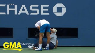 Tennis star Novak Djokovic abruptly disqualified from US Open l GMA [upl. by Alta971]