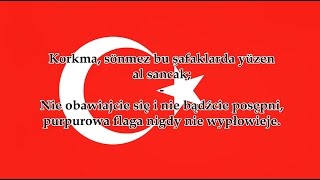 Hymn Turcji  Anthem of Turkey TRPL tekst [upl. by Arebma]