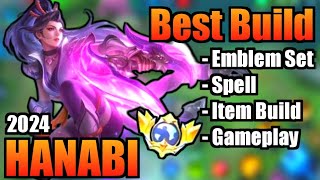 HANABI BEST BUILD 2024  TOP 1 GLOBAL HANABI BUILD  HANABI  MOBILE LEGENDS  MLBB [upl. by Xenos]