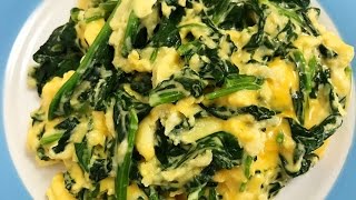 Easy Breakfast Recipe  Spinach Eggs and Cheese B21 [upl. by Ynnaej763]