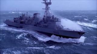 Military ship in extreme storm [upl. by Ellednek107]