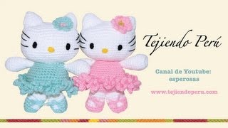 Hello Kitty tejida a crochet amigurumi Parte 1 cabeza  Tejiendo Perú [upl. by Doownyl978]