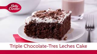 Triple ChocolateTres Leches Cake  Betty Crocker Recipe [upl. by Cornie]