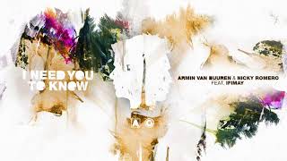 Armin van Buuren amp Nicky Romero  I Need You To Know ft Ifimay [upl. by Virge418]