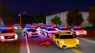 25 Cops Vs Fast Lamborghini I Had No Chance Roblox [upl. by Lavotsirc]