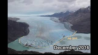 Time lapse OHiggins glacier ice flow 20162019 [upl. by Naga]