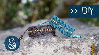 Breites Makramee ARMBAND  Anleitung  DIY Tutorial [upl. by Ineslta]