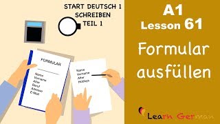 A1  Lesson 61  Formular ausfüllen  How to fill in a form  Start Deutsch1  Learn German [upl. by Eyllom]