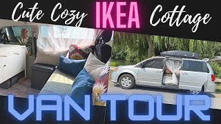 VANIFE  Cute Cozy IKEA Cottage in a Minivan  Full VAN TOUR  Dodge Grand Caravan [upl. by Eido]