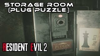 Resident Evil 2 RE2 Remake I Supply Storage Room  King amp Queen Plug Puzzle [upl. by Netsryk862]