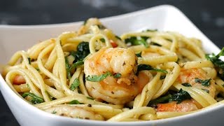 OnePot Lemon Garlic Shrimp Pasta [upl. by Charmion]