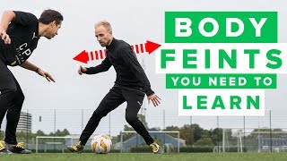 5 BODY FEINTS YOU NEED TO LEARN  how to do these football skills [upl. by Raffin]