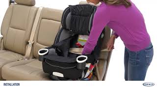 Graco® 4Ever® Family ForwardFacing Seat Belt Installation with Belt LockOff [upl. by Aihsyak]