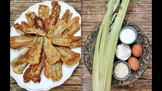 Cardi in pastella Fried cardoons in simple batter Sicilian recipe [upl. by Inacana]