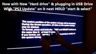 HOW TO FIX PS3  NEW HARD DRIVE amp UPDATE INSTALL [upl. by Aynos]