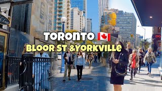 Toronto Downtown Bloor St And Yorkville Village Walking Tour Toronto Canada 4K [upl. by Tann]