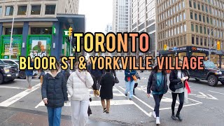 Toronto Downtown Bloor St And Yorkville Village Walking Tour Toronto Canada 4K [upl. by Mommy426]