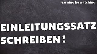 Einleitungssatz in Deutsch schreiben [upl. by Alyce]