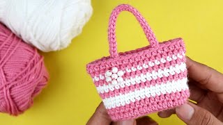 How to crochet mini bag step by step [upl. by Jacklyn601]