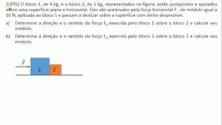 Força de contato entre blocos [upl. by Yantruoc]