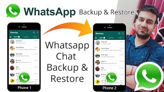 Whatsapp Backup and Restore to NEW Phone  Move Whatsapp Message Data  Whatsapp Backup Kaise Kare [upl. by Ludovika]