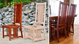 Mission Style Dining Chair  How To Build Part 1  Arts and Crafts Style Woodworking [upl. by Sumahs]